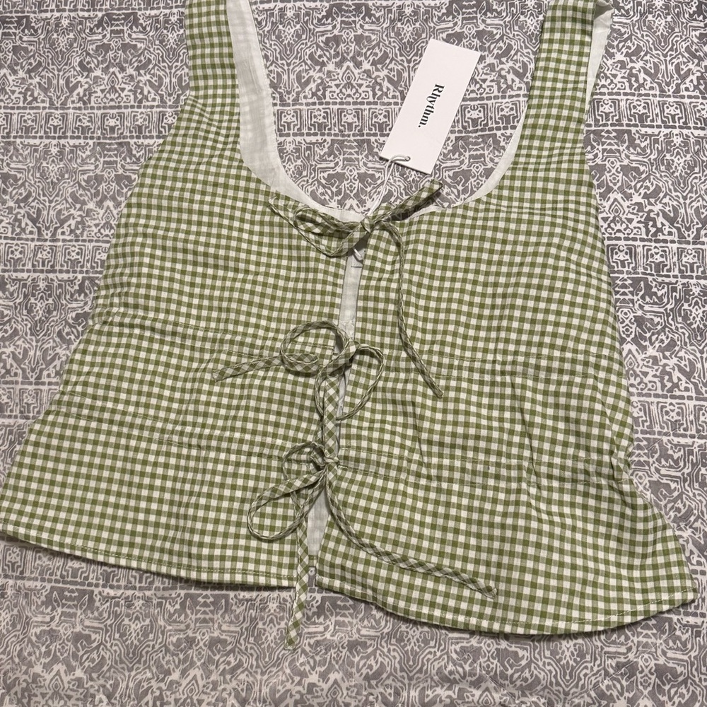 Green Gingham Top by Rhythm